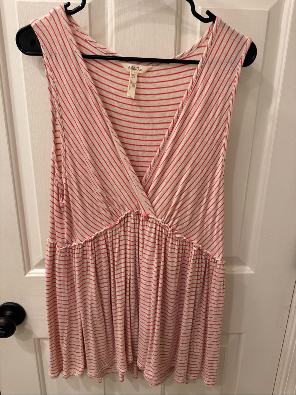 Matilda Jane Cream and Red Striped Sleeveless Tank